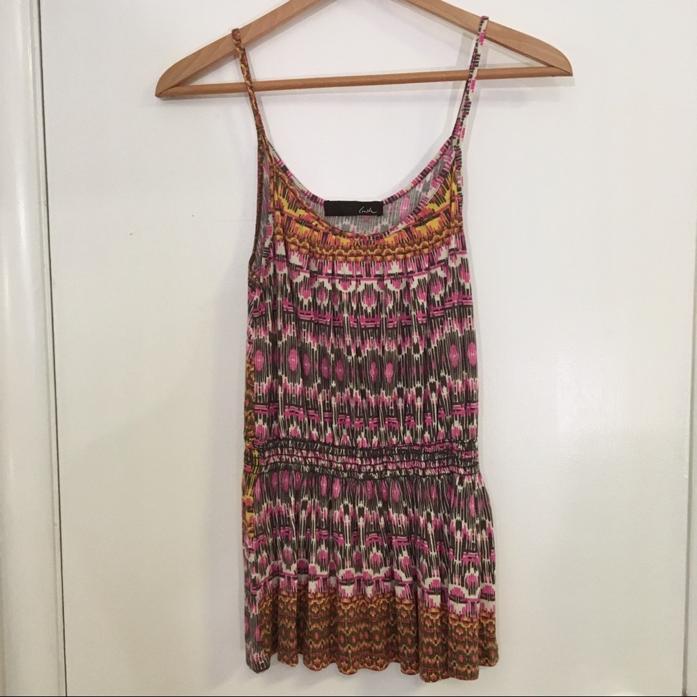 Lush Spaghetti Strap Abstract Pattern Top